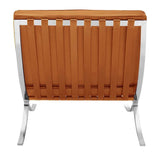 Fauteuil Expo Dimehouse Cognac LxBxH 80x78x78 Runderleer Witfoto schuin achteraanzicht