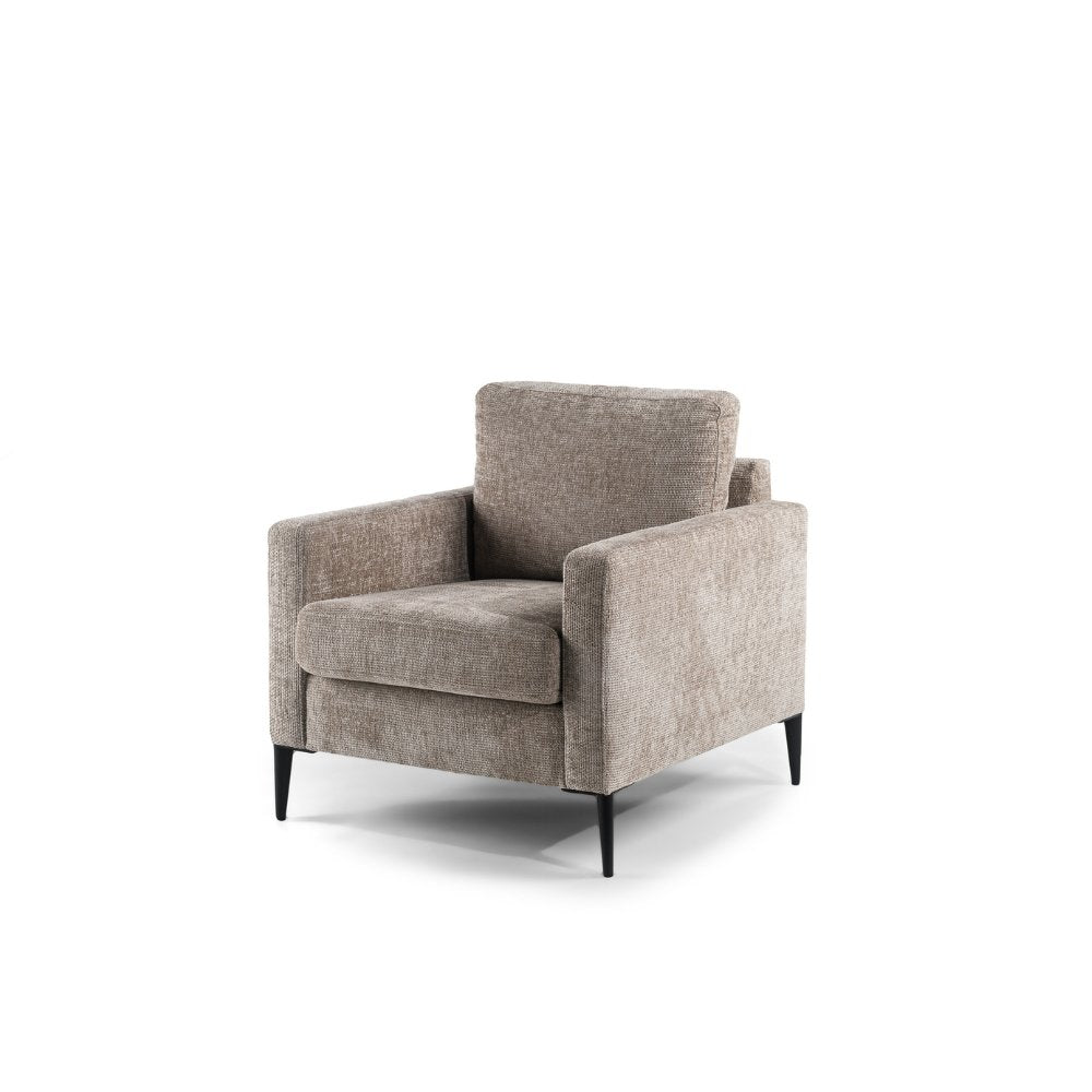 Armchair Flora DH Interior Beige Fabric White photo diagonal front view