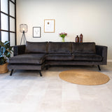 Sofa Gino Dimehouse Anthracite LxWxH 150x97x55 Fabric Atmospheric photo front view