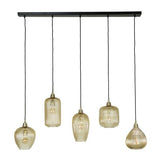 Hanglamp Ella DH Interior Amber color glas LxBxH 127x48x27 Amber color glas Witfoto vooraanzicht