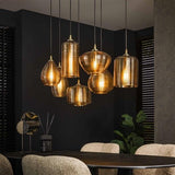 Hanging lamp Faye DH Interior Amber color glass Amber color glass Atmospheric photo diagonal front view