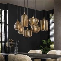 Hanging lamp Faye DH Interior Amber color glass Amber color glass Atmospheric photo diagonal front view