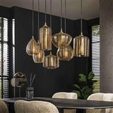 Hanging lamp Faye DH Interior Amber color glass Amber color glass Atmospheric photo diagonal front view