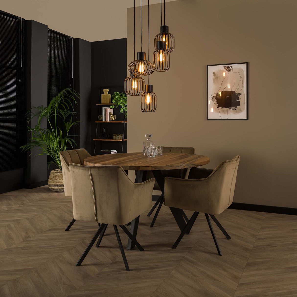 Hanging lamp Hannes DH Interior Charcoal LxWxH 51x51x19 Metal Atmospheric photo in situation