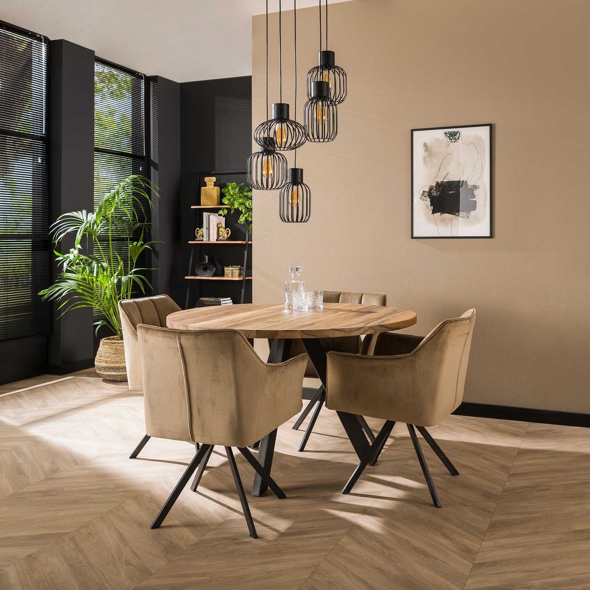 Hanging lamp Hannes DH Interior Charcoal LxWxH 51x51x19 Metal Atmospheric photo in situation