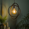Hanging lamp Otan DH Interior Charcoal LxWxH 46x46x10 Metal Atmospheric photo diagonal front view