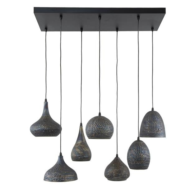 Hanging lamp Kristin DH Interior Brown LxWxH 91x45x36 Black brown White photo front view