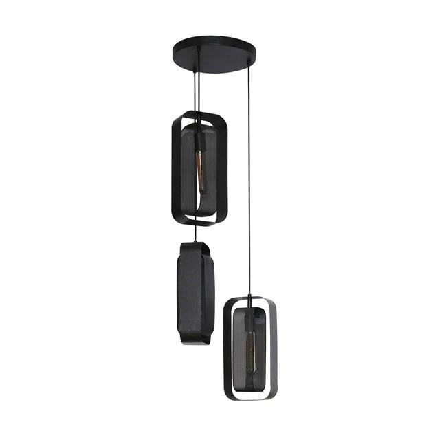 Hanging lamp Jeff DH Interior Black Metal White photo diagonal front view