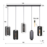 Hanging lamp Jeff DH Interior Black LxWxH 141x51x15 Metal White photo size indication