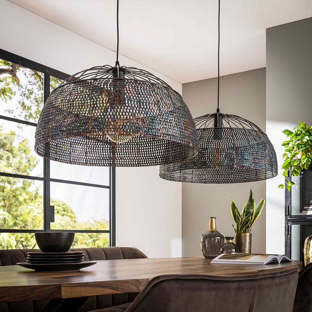 Hanging lamp Jessica DH Interior Brown LxWxH 63x63x43 Black brown Atmospheric photo diagonal front view