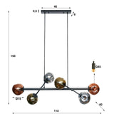 Hanging lamp Kaja DH Interior Black LxWxH 111x50x21 Metal White photo size indication