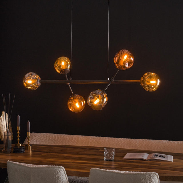 Hanging lamp Kaja DH Interior Black LxWxH 111x50x21 Metal Atmospheric photo diagonal front view