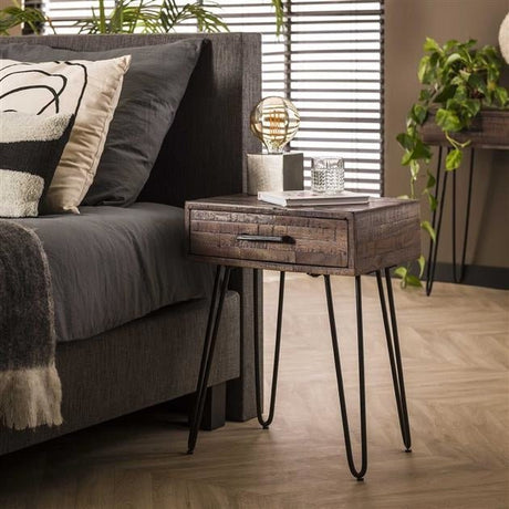 Bedside table Marly DH Interior Gray LxWxH 60x45x35 Gray Ambient photo diagonal front view
