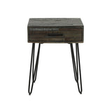 Bedside table Marly DH Interior Gray LxWxH 60x45x35 Gray White photo diagonal front view