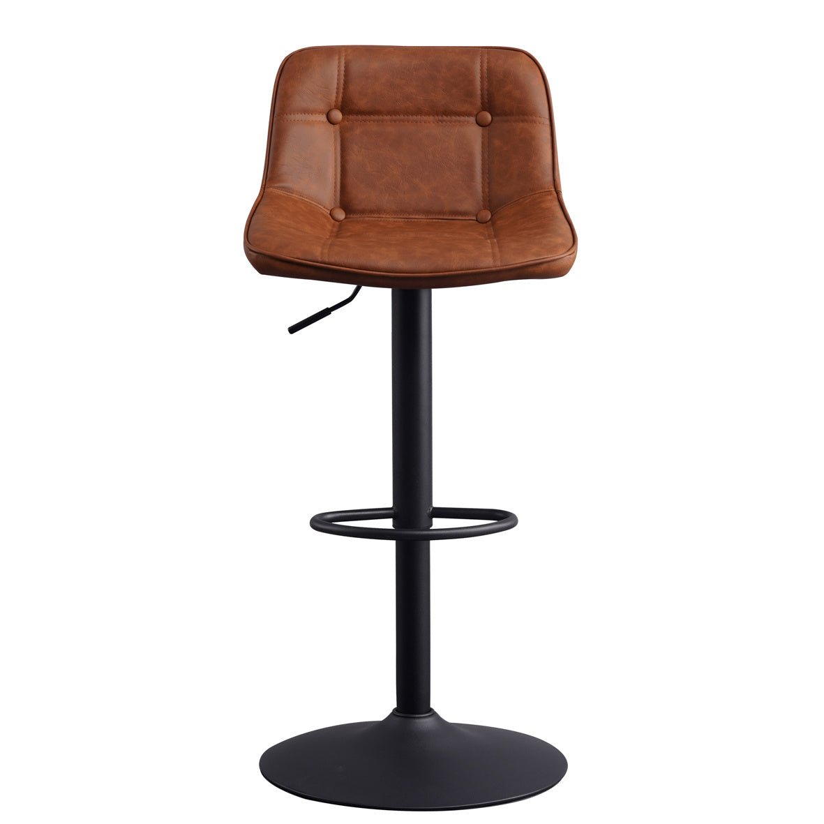 Barstool Jason Dimehouse Cognac LxWxH 82x52x39 Faux leather White photo front view