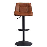 Barstool Jason Dimehouse Cognac LxWxH 82x52x39 Faux leather White photo front view