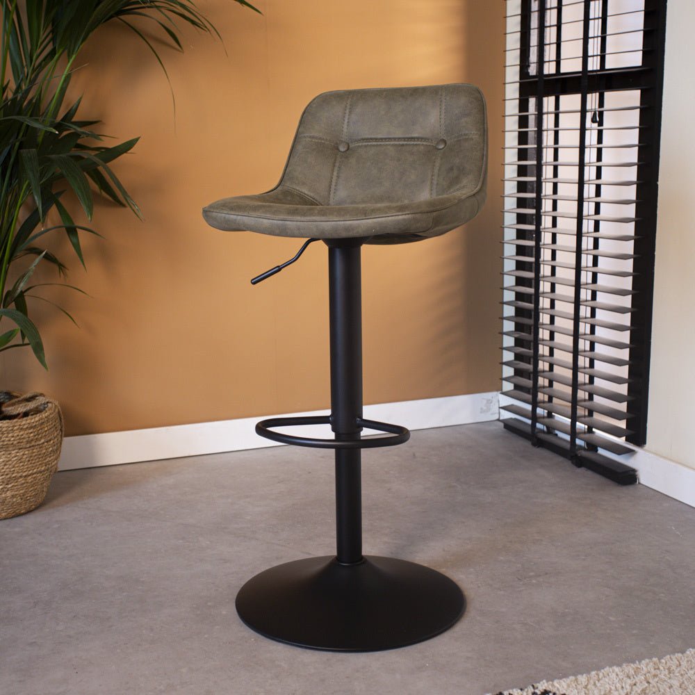 Barstool Keston Dimehouse Green LxWxH 82x52x39 Microfiber Atmospheric photo diagonal front view