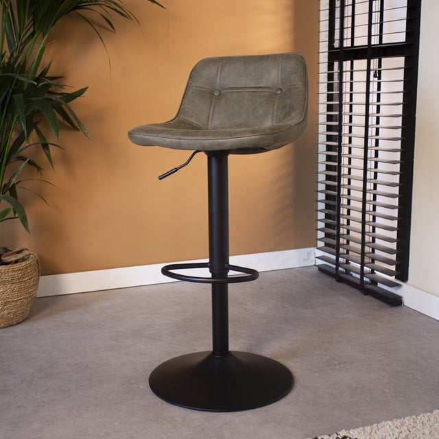 Barstool Keston Dimehouse Green LxWxH 82x52x39 Microfiber Atmospheric photo diagonal front view