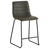 Barkruk Mark Kunstleer Dimehouse Groen LxBxH 79x65x54 Kunstleer Witfoto schuin vooraanzicht