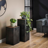 Flower column Crosby DH Interior Hardwood LxWxH 53x33x33 Hardwood Atmospheric photo diagonal front view