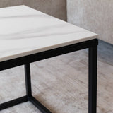 Side table Fien Dimehouse White LxWxH 63x63x10 Sintered stone Atmospheric photo detail