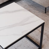 Side table Fien Dimehouse White LxWxH 63x63x10 Sintered stone Atmospheric photo detail