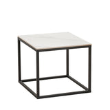 Side table Fien Dimehouse White LxWxH 63x63x10 Sintered stone White photo side view