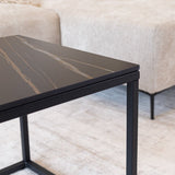 Side table Fien Dimehouse Black LxWxH 63x63x10 Sintered stone Atmospheric photo detail