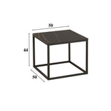 Side table Fien Dimehouse Black LxWxH 63x63x10 Sintered stone White photo size indication