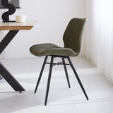 Eetkamerstoel Beau kunstleer Dimehouse Groen LxBxH 72x68x50 Kunstleer Sfeerfoto zijaanzicht