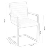 Eetkamerstoel Kuba Dimehouse Groen LxBxH 71x59x58 Kunstleer Witfoto maatindicatie