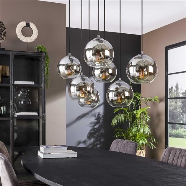 Hanging lamp Juliette DH Interior Silver LxWxH 116x48x33 Silver Ambient photo diagonal front view
