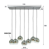Hanging lamp Juliette DH Interior Silver LxWxH 116x48x33 Silver White photo size indication