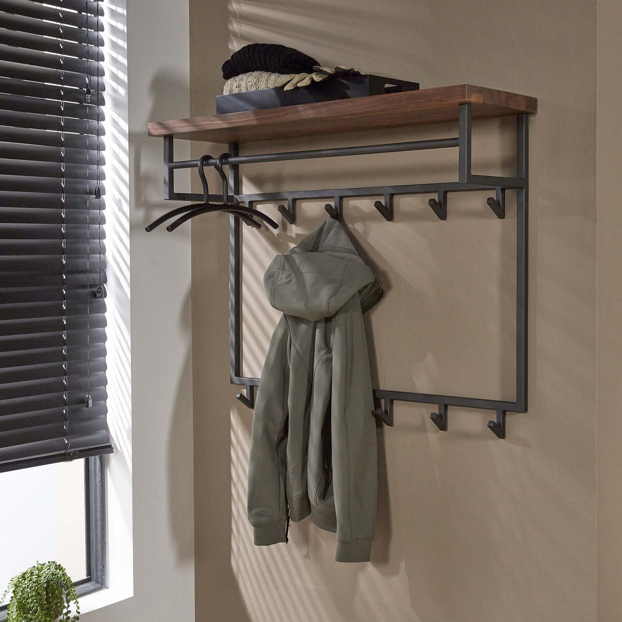 Coat rack Daya DH Interior Saja LxWxH 106x87x37 Saja wood Atmospheric photo diagonal front view
