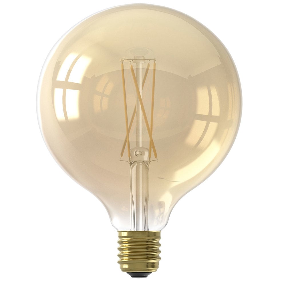 Light source LED filament Bulb Ø12.5 DH Interior Amber color glass LxWxH 18x13x13 Amber color glass White photo front view