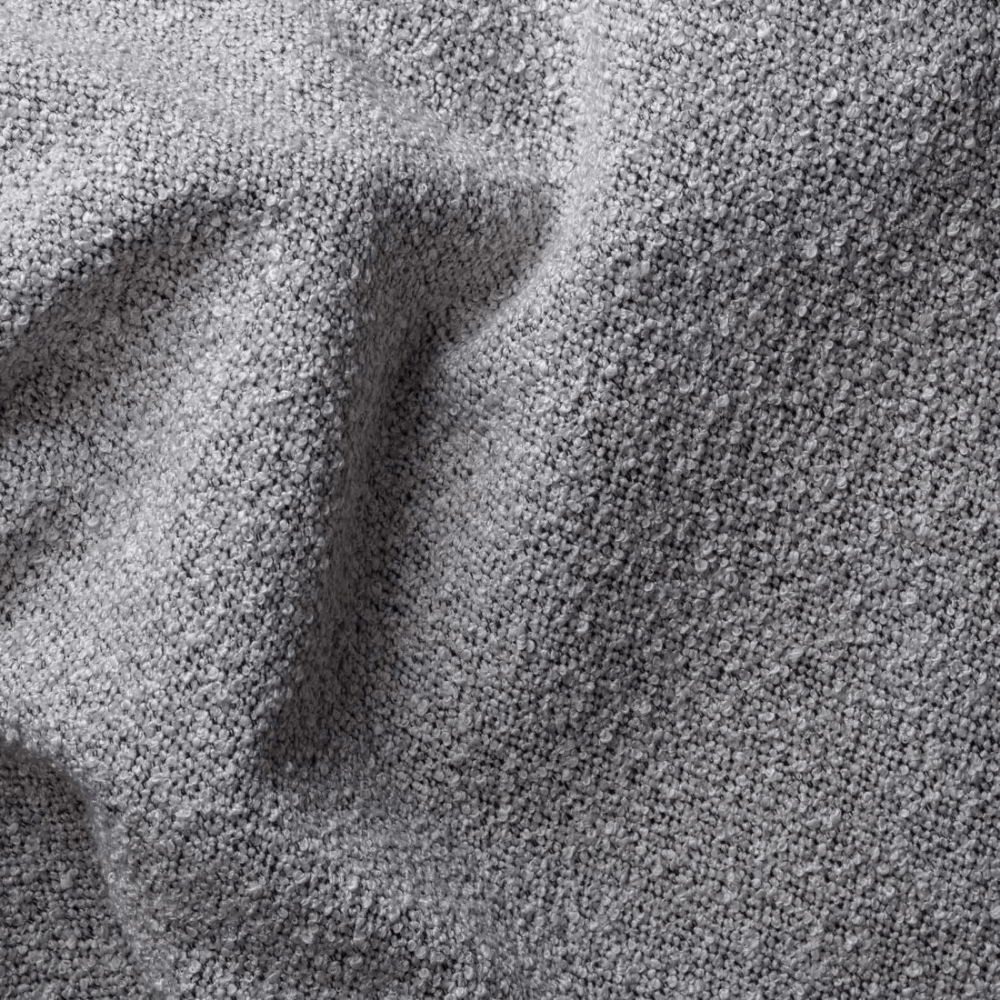 Gray boucle fabric corner sofa Maël - right 