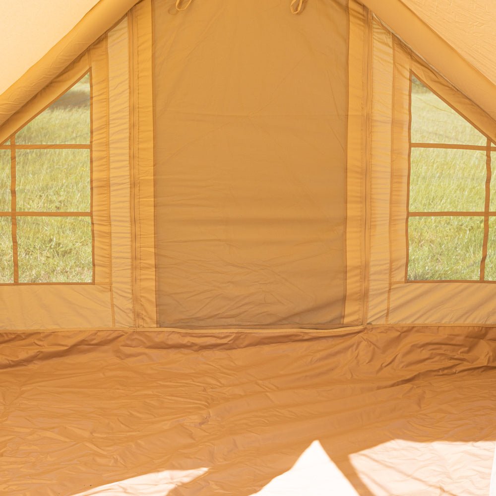 Tent Four person Inflatable Beige 300x200x210 cm Dimehouse Beige LxWxH 75x48x38 Cotton Atmosphere photo different