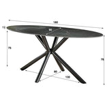 Dining table Sophie DH Interior Black LxWxH 189x99x9 Ceramic White photo size indication