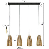 Hanging lamp Elias DH Interior Mango LxWxH 140x42x20 Mango wood White photo size indication