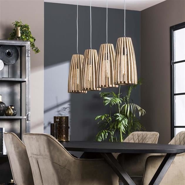 Hanging lamp Elias DH Interior Mango LxWxH 140x42x20 Mango wood Atmospheric photo front view