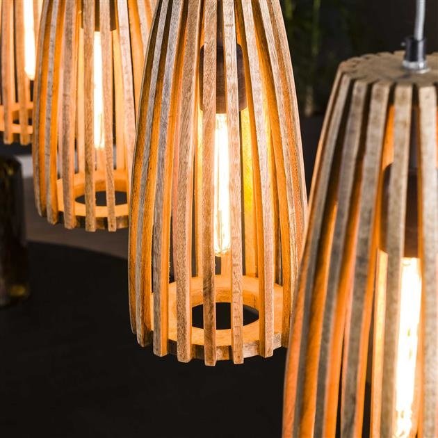Hanging lamp Elias DH Interior Mango LxWxH 140x42x20 Mango wood Atmospheric photo detail