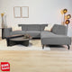 Gray boucle fabric corner sofa Maël - right 