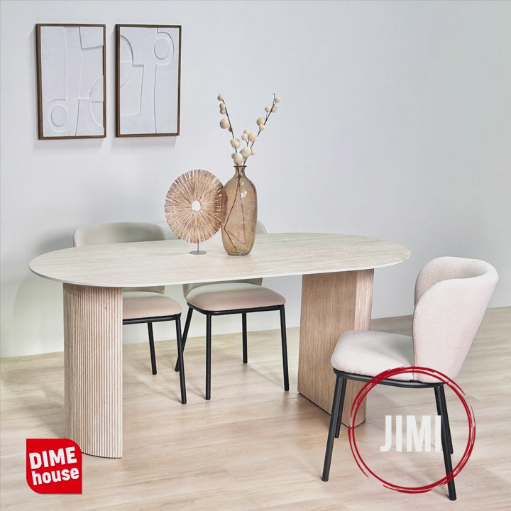 Dining table Jimi 180x90 cm Travertin Beige