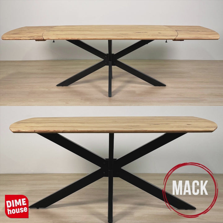 Extendable dining table Mack Danish Oval Acacia Wood 175-275x90 cm