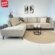 Corner sofa with beige chenille Yara chaise longue - right 