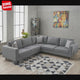 Corner sofa Kale Fabric Grey - five seater 