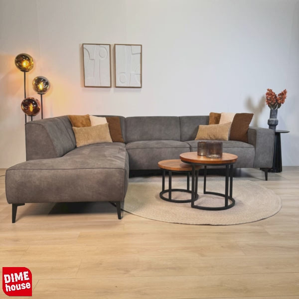 Industrial corner sofa anthracite eco-leather Brisbane - right 