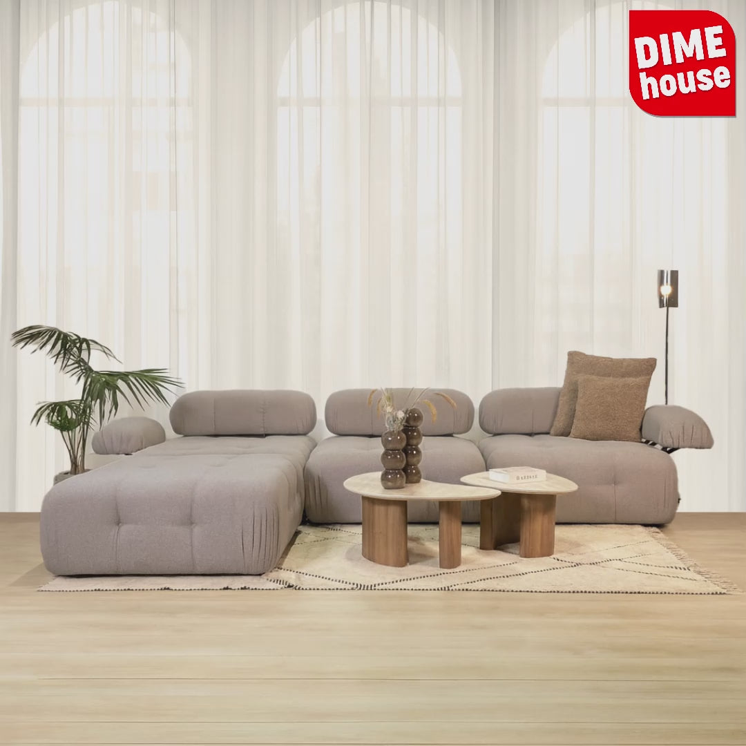 Modular Bank 3-seater with Hocker Doblo Beige