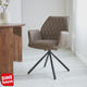 Industrial Swivel Dining Chair Cognac Fabric Novan - 180° Swivel