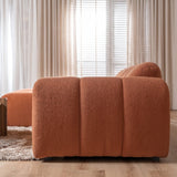 Sofas-Corner sofa with lounge copper bouclé fabric - stripes - left - Brix-Dimehouse